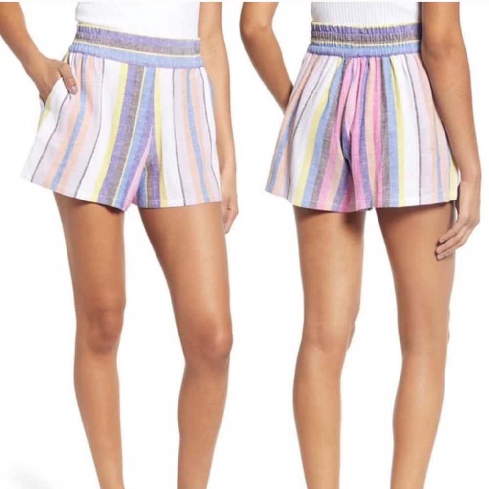 BP. Plus Size Pastel Striped Linen Blend Shorts Size 4X